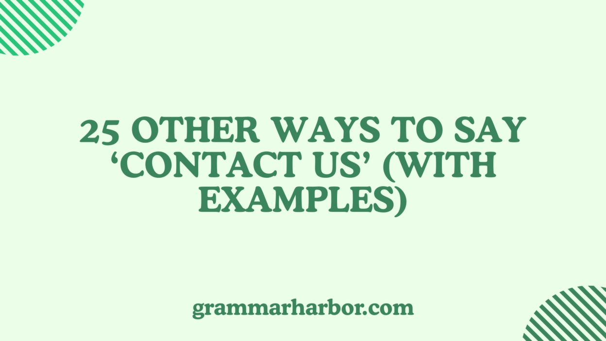 Other Ways to Say ‘Contact Us’