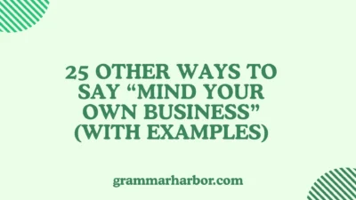Other Ways to Say “Mind Your Own Business”